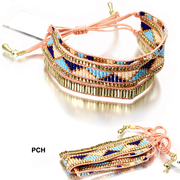 FASHION SEED BEAD TIE BR(BF0192-AB9588)