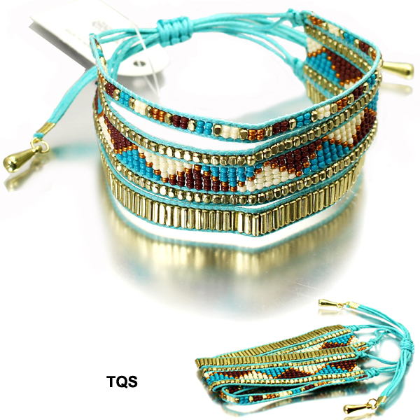 FASHION SEED BEAD TIE BR(BF0192-AB9588)