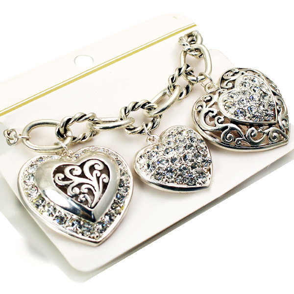 FASHION HEART W STONE BR(BF0288-OB02447)