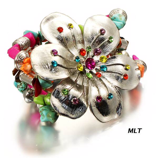 FASHION FLOWER MULTI STONE BR(BF0362-DB4405)