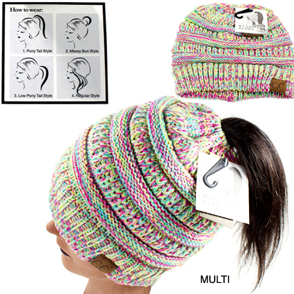DZ-C.C KINTTED BEANIETAIL HAT (CB0009-MB816)