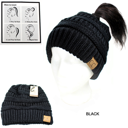 DZ-BEANIE PONYTAIL C.C HAT(CB0012-MB20A)