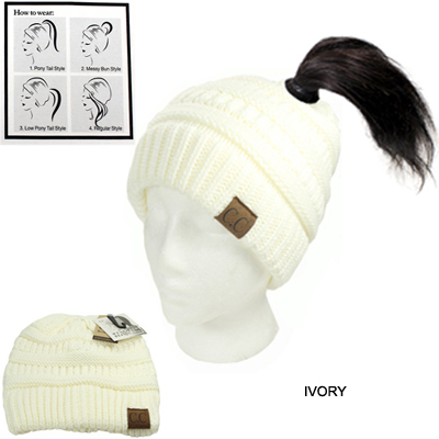 DZ-BEANIE PONYTAIL C.C HAT(CB0012-MB20A)