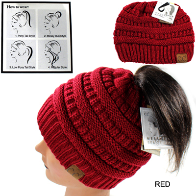 DZ-BEANIE PONYTAIL C.C HAT(CB0012-MB20A)