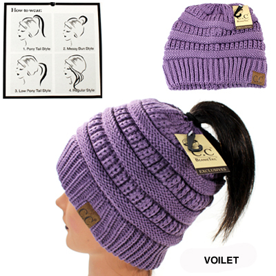 DZ-BEANIE PONYTAIL C.C HAT(CB0012-MB20A)