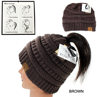 DZ-BEANIE PONYTAIL C.C HAT(CB0012-MB20A)