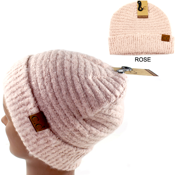 DZ-C.C SOLID BOUCLE YARN BEANIE HAT(CB0021-HAT7006)