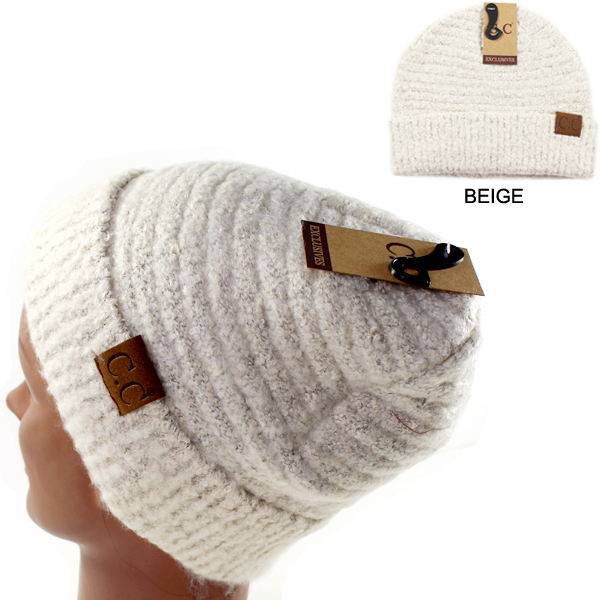 DZ-C.C SOLID BOUCLE YARN BEANIE HAT(CB0021-HAT7006)