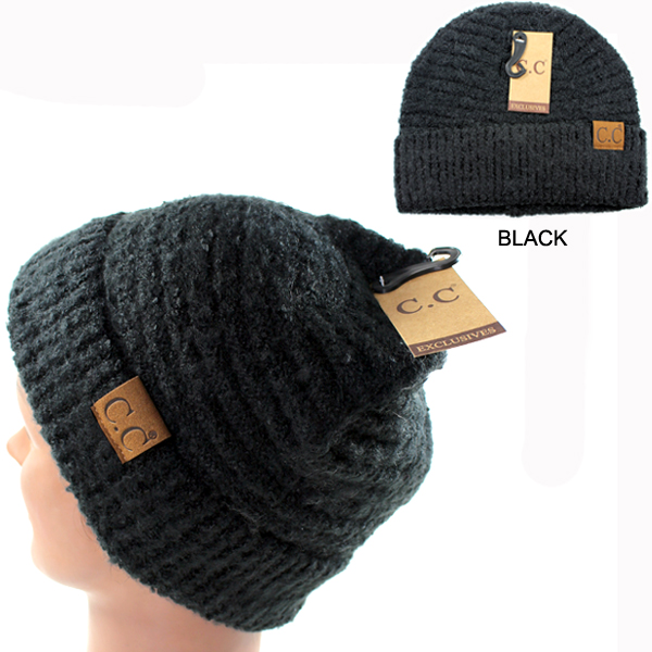 DZ-C.C SOLID BOUCLE YARN BEANIE HAT(CB0021-HAT7006)