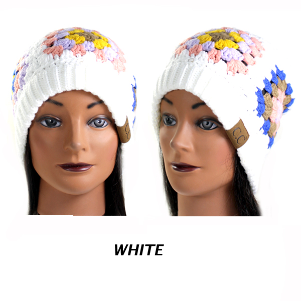 C.C MULTI COLOR CROCHET BEANIE(CB0028-HAT7393)