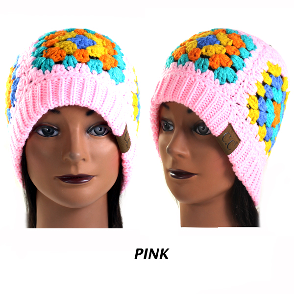 C.C MULTI COLOR CROCHET BEANIE(CB0028-HAT7393)