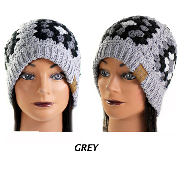 C.C MULTI COLOR CROCHET BEANIE(CB0028-HAT7393)