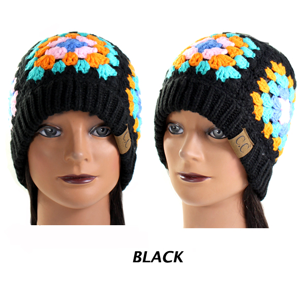 C.C MULTI COLOR CROCHET BEANIE(CB0028-HAT7393)