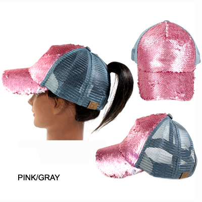 C.C MAGIC SEQUIN PONY CAP(CC011-BT723)