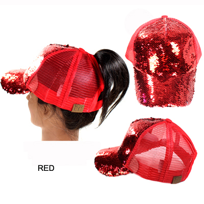 C.C MAGIC SEQUIN PONY CAP(CC011-BT723)