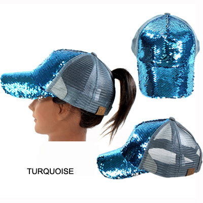 C.C MAGIC SEQUIN PONY CAP(CC011-BT723)