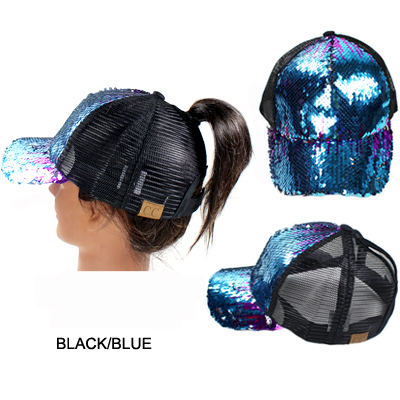 C.C MAGIC SEQUIN PONY CAP(CC011-BT723)