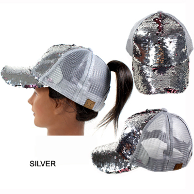 C.C MAGIC SEQUIN PONY CAP(CC011-BT723)