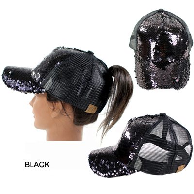 C.C MAGIC SEQUIN PONY CAP(CC011-BT723)