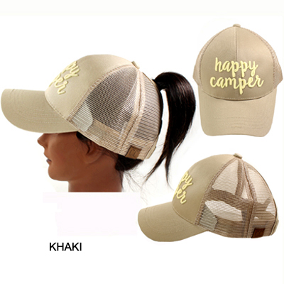 C.C PONY W/3D EMBROIDERED CAP/HAPPY CAMPER(CC0014-BT10)