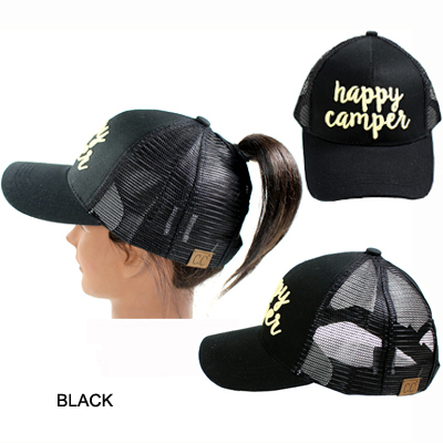 C.C PONY W/3D EMBROIDERED CAP/HAPPY CAMPER(CC0014-BT10)