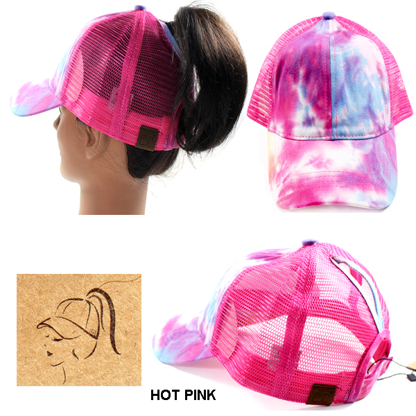 C.C TIE DYED PONY TRUCKER WITH MESH(CC0022-BT2164)