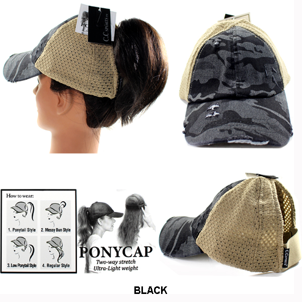 C.C WASHED CAMOUFLAGE STTETCHY CAP(CC0024-BT787)