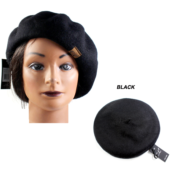 C.C SOLID POLYESTER BERET(CH0022-BR08)