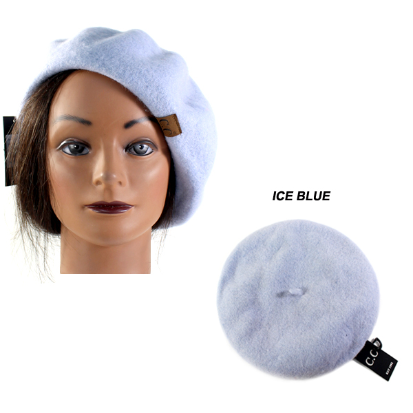 C.C SOLID POLYESTER BERET(CH0022-BR08)