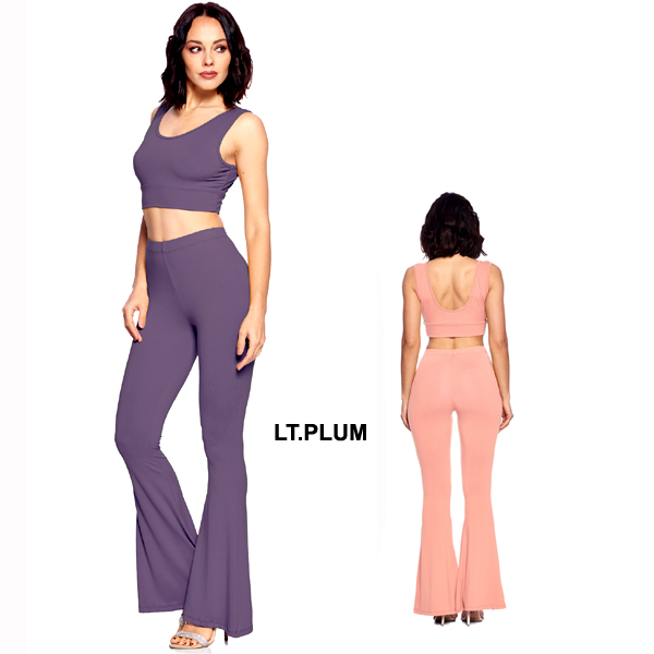 6PC-CROP TANK & FLARE LEGGINGS(CLA0065-SET6708)