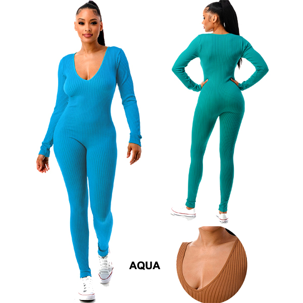 6PC-ONE SIZE FASHION V NECK JUMPSUIT(CLA0077-SMJP9488)