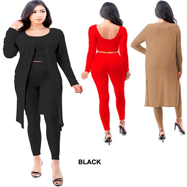 6PC-PLUS SIZE 3PC CARDIGAN,CROP TOP&LEGGING SET(CLA0078-SET6993)