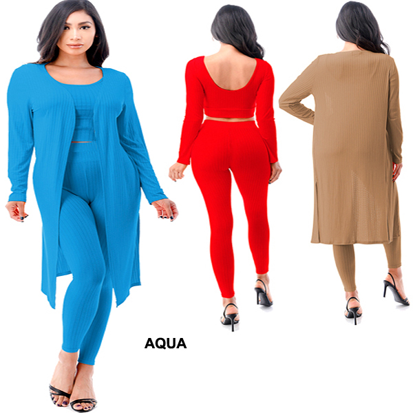 6PC-PLUS SIZE 3PC CARDIGAN,CROP TOP&LEGGING SET(CLA0078-SET6993)