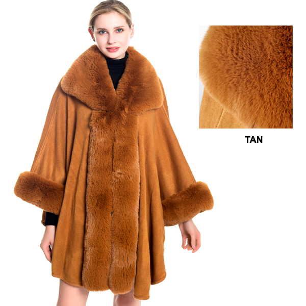 FASHION MINK LOOK WRAP PONCHO(CLA0082-P6016)