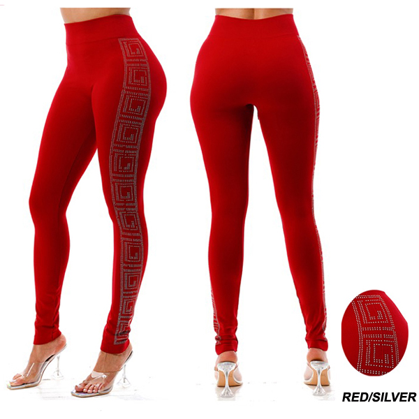 6PC-SEAMLESS HIGHWAIST W/HOT FIX ON SIDE LEGGING(CLA0132-P9768E)