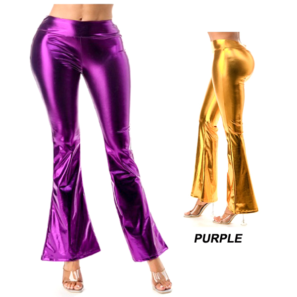 6PC-PU LEATHER HIGH WAIST BELL BOTTOM PANTS(CLA0135-PPU9848)