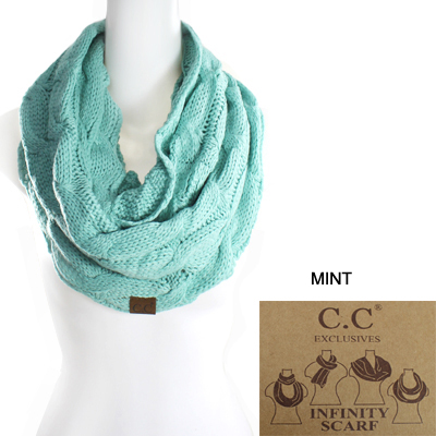 6PC-C.C KNITTED SCARF(CS0001-SF800)