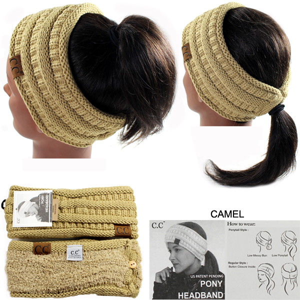 DZ-C.C SOLID RIBBED PONYTAIL H/BAND(CW0009-HB21)