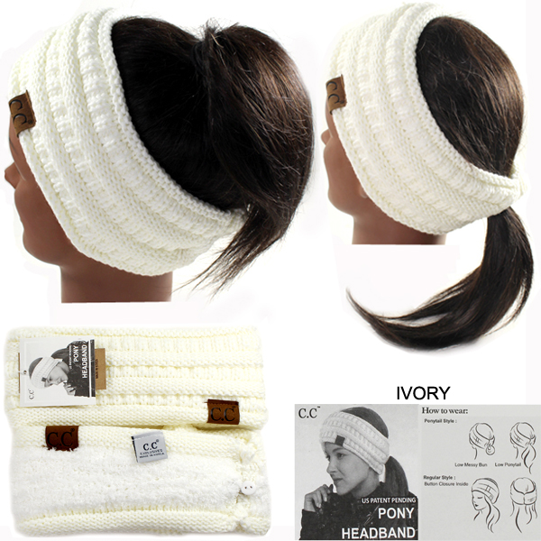 DZ-C.C SOLID RIBBED PONYTAIL H/BAND(CW0009-HB21)