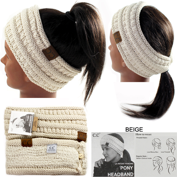 DZ-C.C SOLID RIBBED PONYTAIL H/BAND(CW0009-HB21)