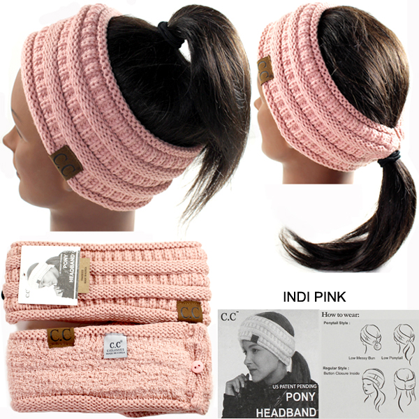 DZ-C.C SOLID RIBBED PONYTAIL H/BAND(CW0009-HB21)