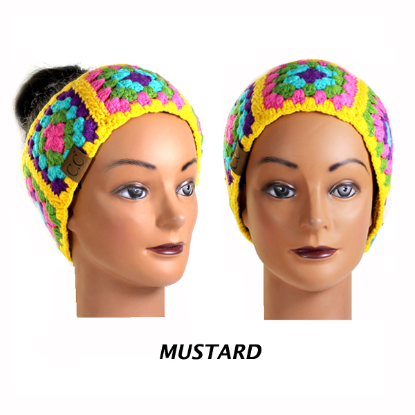 C.C MULTI COLOR CROCHET HEADWRAP(CW0015-HW7393)