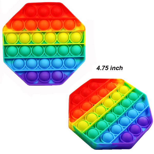 DZ-OCTAGON RAINBOW POP FIDGET TOY4.75"(DT0016)