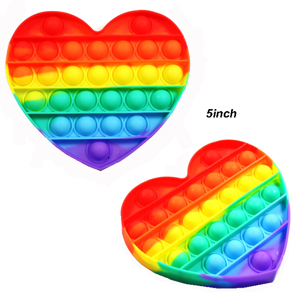 DZ-HEART RAINBOW POP FIDGET TOY5"(DT0017)