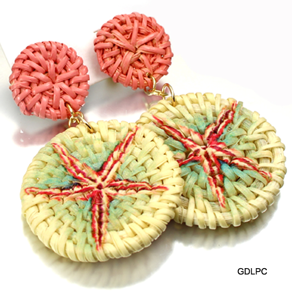 STRAW STARFISH POST BRUSHED ROUND ER(EF0103-FE3776)