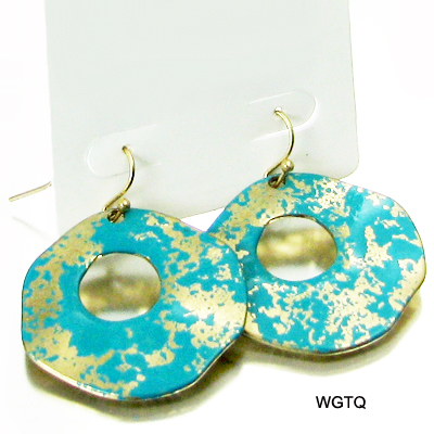 OPEN PATINA HAMMERED 2 DROP ER(EF0156-PE1078)