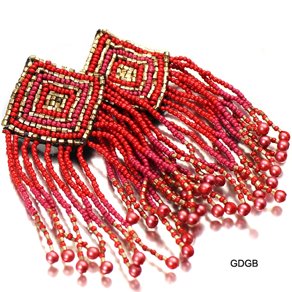 FASHION SEED BEAD TASSEL ER(EF0181-AE2118)