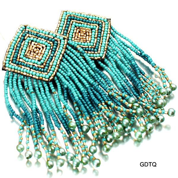 FASHION SEED BEAD TASSEL ER(EF0181-AE2118)