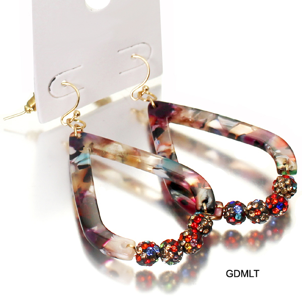 FASHION CELLULOID TEARDROP ER(EF0246-FE4403)
