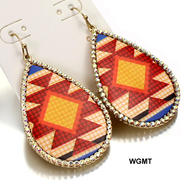 FASHION SERAPE PATTERN STONE ER(EF0255-JCE1873)